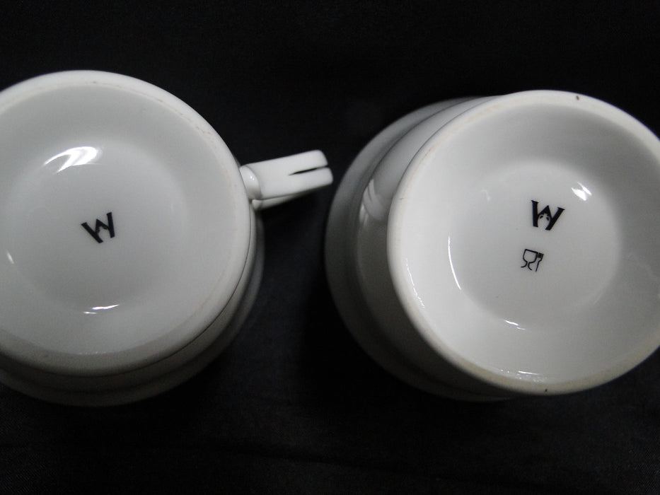 Wedgwood Signet Platinum, White w/ Platinum Trim: Cup & Saucer Set (s), 3 1/8"