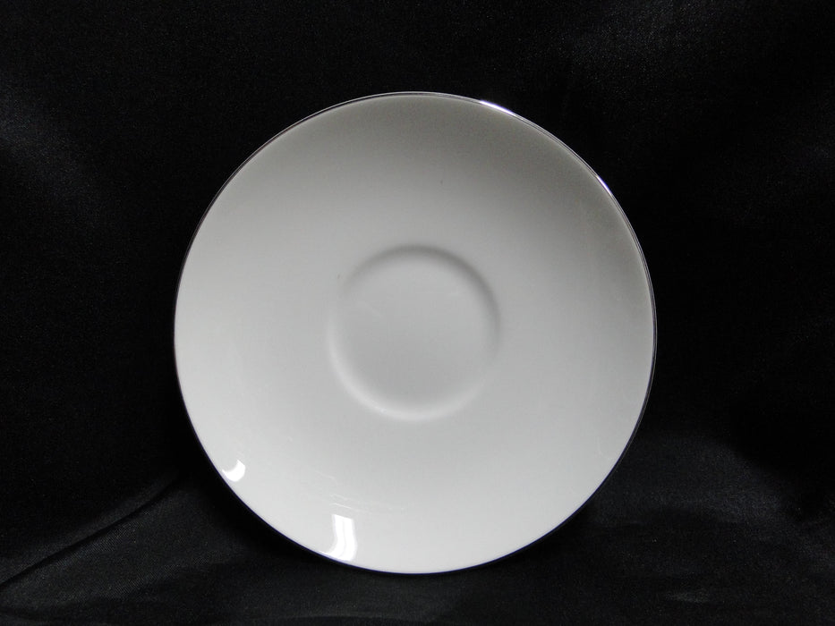 Wedgwood Signet Platinum, White w/ Platinum Trim: Cup & Saucer Set (s), 3 1/8"