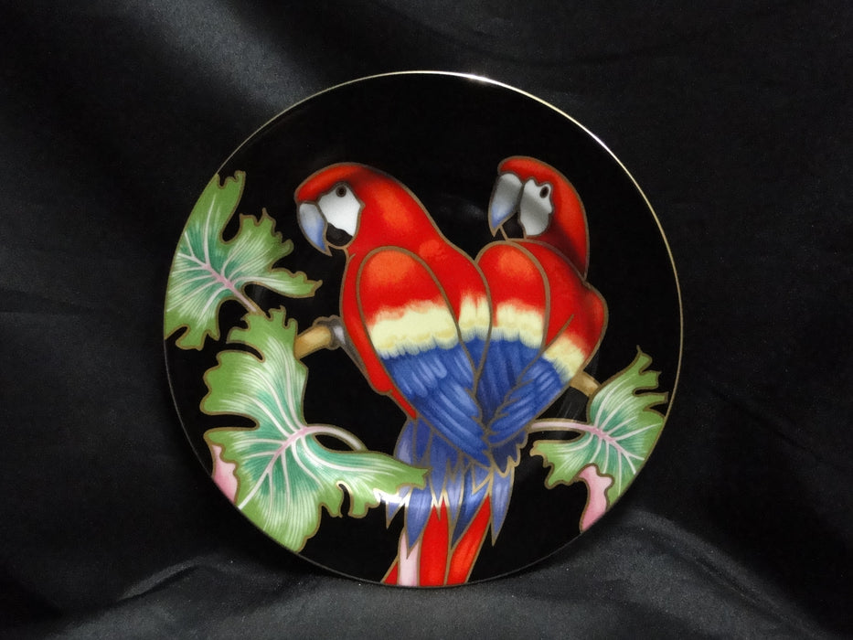 Fitz & Floyd Jungle Parrot, Multicolored Parrots: Salad Plate, 7 1/2"