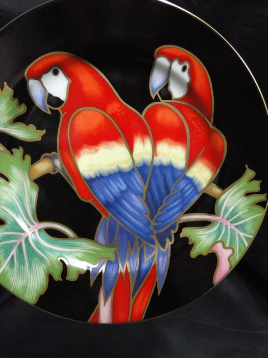 Fitz & Floyd Jungle Parrot, Multicolored Parrots: Salad Plate, 7 1/2"