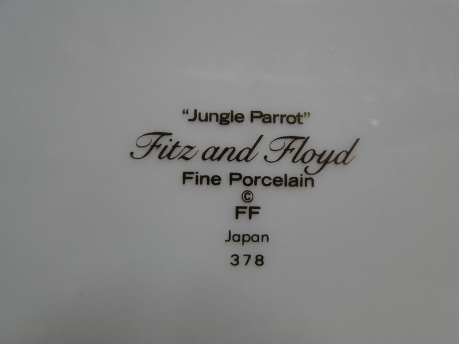 Fitz & Floyd Jungle Parrot, Multicolored Parrots: Salad Plate, 7 1/2"