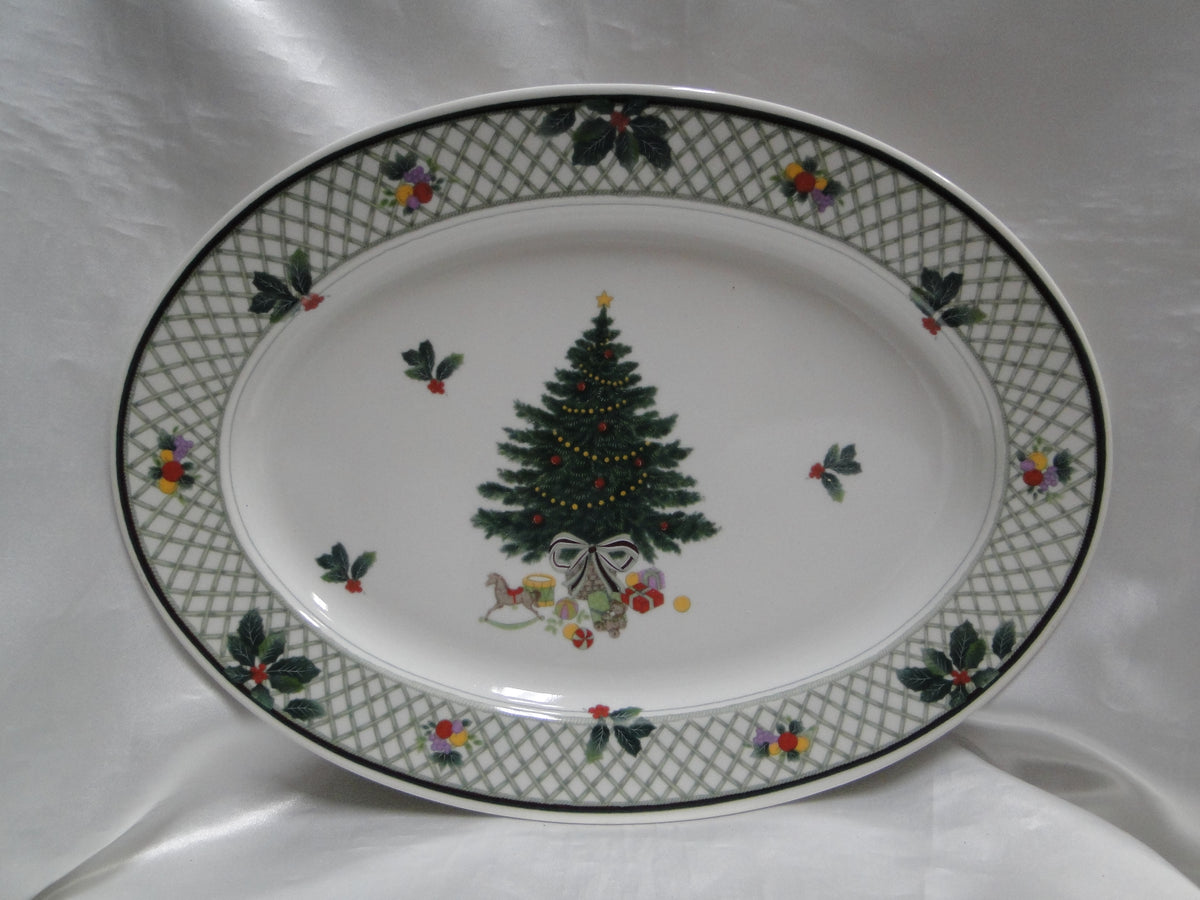 Mikasa Christmas Story, Tree, Lattice: Oval Serving Platter, 13 3