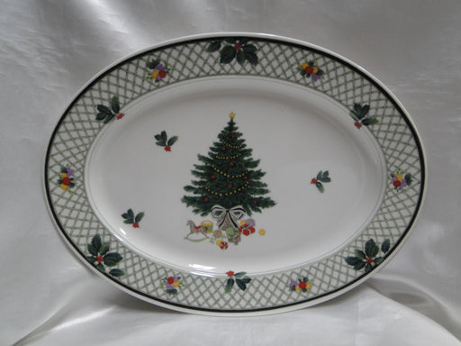 Mikasa Christmas Story, Tree, Lattice: Oval Serving Platter, 13 3/4" x 10 1/4"