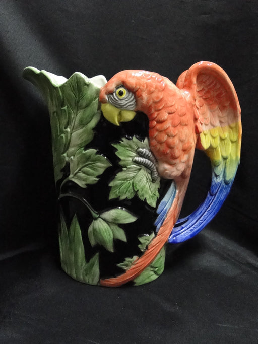 Fitz & Floyd Jungle Parrot, Multicolored Parrots: Serving Pitcher, 8 1/4" Tall