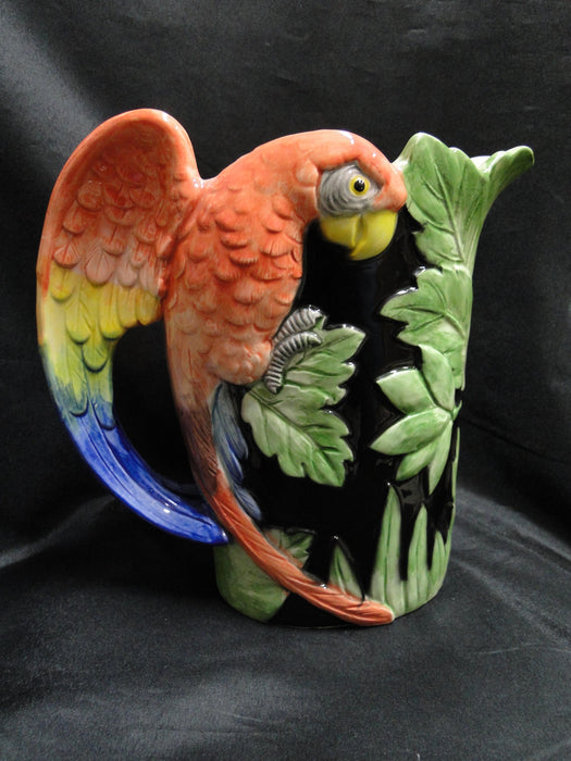 Fitz & Floyd Jungle Parrot, Multicolored Parrots: Serving Pitcher, 8 1/4" Tall