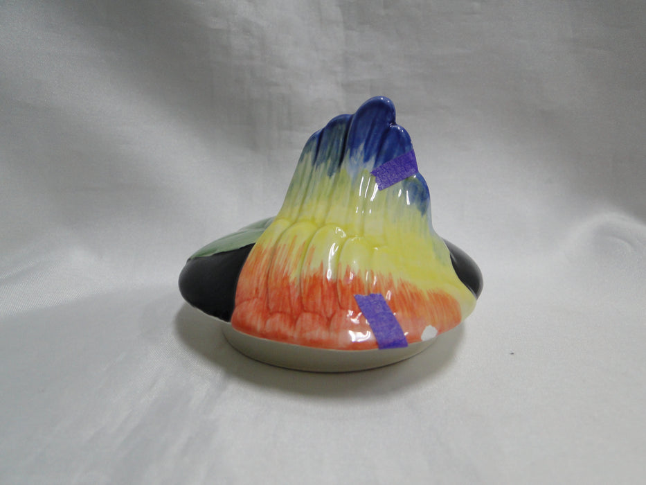 Fitz & Floyd Jungle Parrot, Multicolored Parrot: Teapot & Lid, 7" Tall, As Is