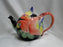 Fitz & Floyd Jungle Parrot, Multicolored Parrot: Teapot & Lid, 7" Tall, As Is