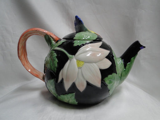 Fitz & Floyd Jungle Parrot, Multicolored Parrot: Teapot & Lid, 7" Tall, As Is