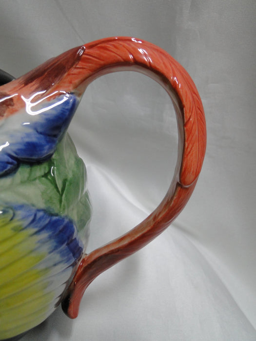 Fitz & Floyd Jungle Parrot, Multicolored Parrot: Teapot & Lid, 7" Tall, As Is