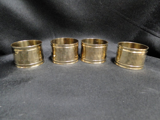 Hammered Brass, India: Set of Four Napkin Rings, 1 3/4"D x 1 1/4" Wide