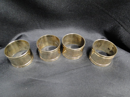 Hammered Brass, India: Set of Four Napkin Rings, 1 3/4"D x 1 1/4" Wide