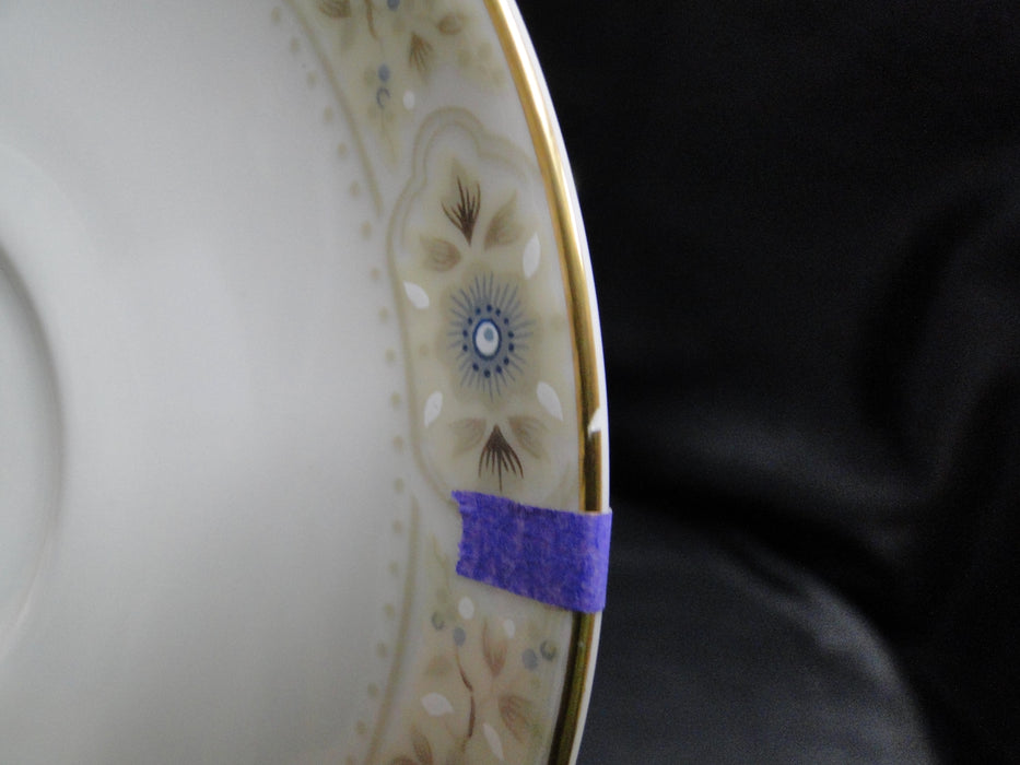Royal Doulton Mandalay, Tan, Blue & White Flowers: 6 1/8" Saucer Only, As Is