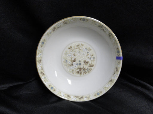 Royal Doulton Mandalay, Tan, Blue & White Flowers: Cereal Bowl, 6 3/4", As Is