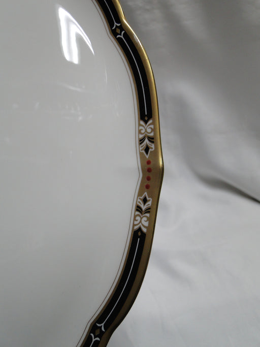 Mikasa Jeweltone Black, Red Dots, Gold: Round Serving Platter, 11 7/8"