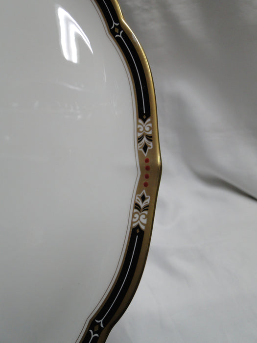 Mikasa Jeweltone Black, Red Dots, Gold: Round Serving Platter, 11 7/8"