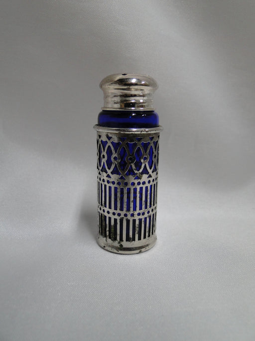 FB Rogers Cobalt Glass w/ Silverplate: Salt OR Pepper Shaker, 2 5/8", 11 Hole