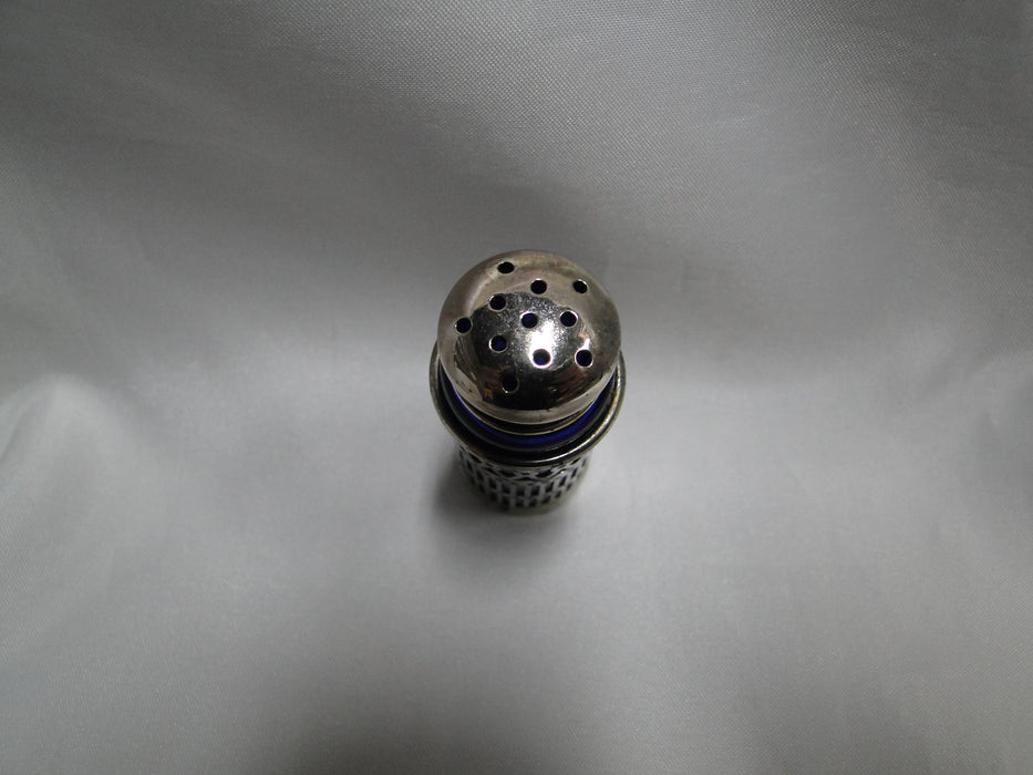 FB Rogers Cobalt Glass w/ Silverplate: Salt OR Pepper Shaker, 2 5/8", 11 Hole