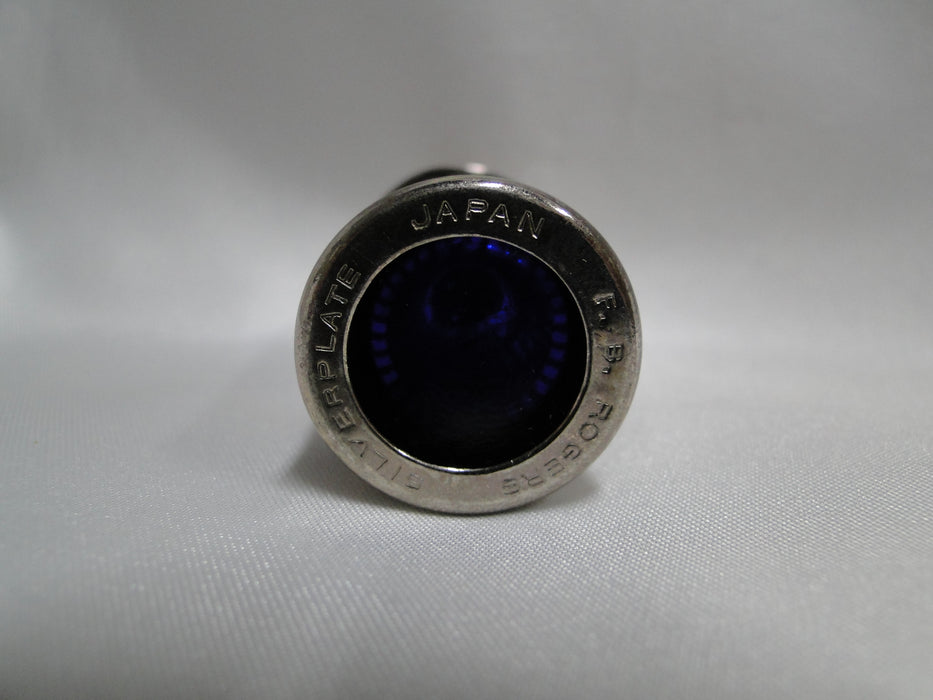 FB Rogers Cobalt Glass w/ Silverplate: Salt OR Pepper Shaker, 2 5/8", 11 Hole