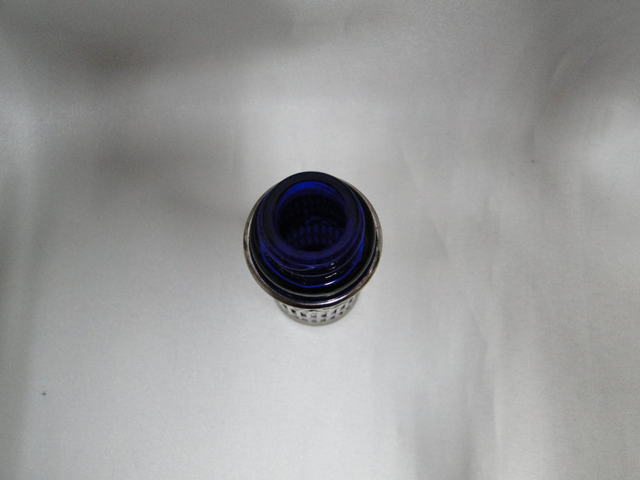 FB Rogers Cobalt Glass w/ Silverplate: Salt OR Pepper Shaker 2 5/8", 15 H, As Is