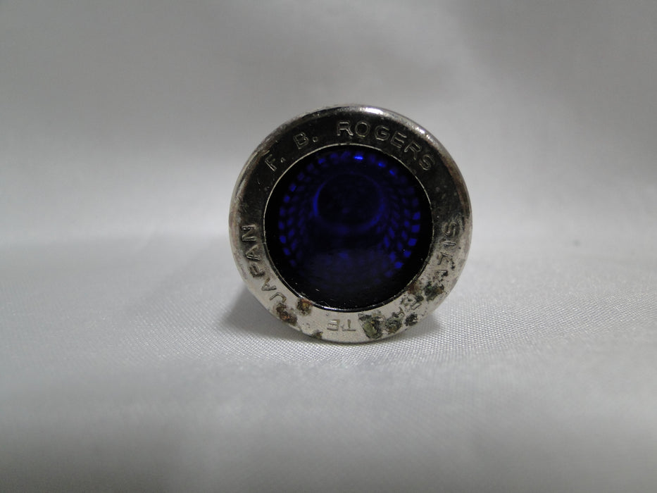 FB Rogers Cobalt Glass w/ Silverplate: Salt OR Pepper Shaker 2 5/8", 15 H, As Is