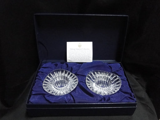 Faberge Imperial Soleil, Clear: Pair Oblong Votives, 4" x 1 3/4" Tall, Box