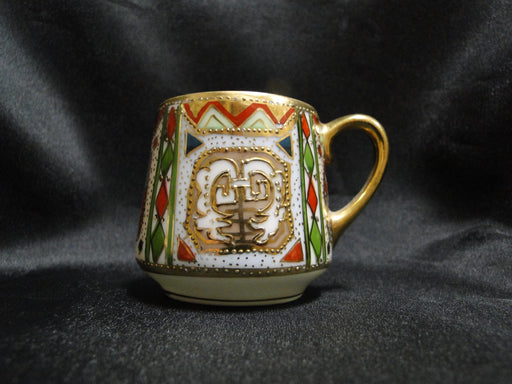 Nippon Raised Gold, Geometric Design: Demitasse Cup & Saucer Set, 2 1/8"