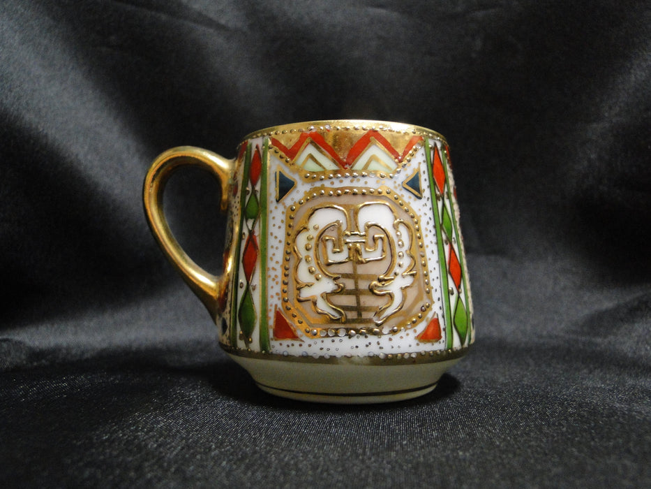 Nippon Raised Gold, Geometric Design: Demitasse Cup & Saucer Set, 2 1/8"