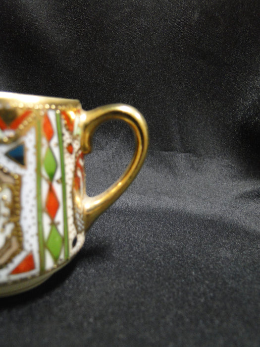 Nippon Raised Gold, Geometric Design: Demitasse Cup & Saucer Set, 2 1/8"