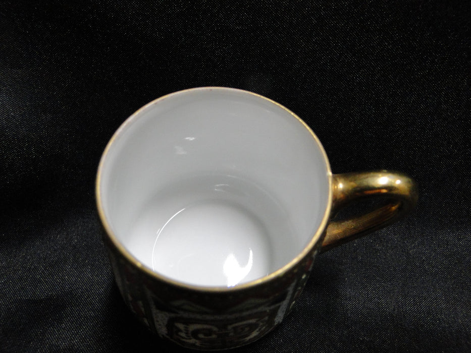 Nippon Raised Gold, Geometric Design: Demitasse Cup & Saucer Set, 2 1/8"