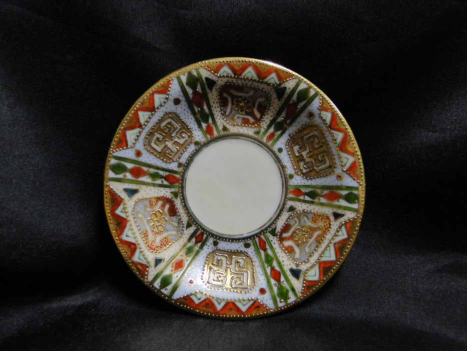 Nippon Raised Gold, Geometric Design: Demitasse Cup & Saucer Set, 2 1/8"
