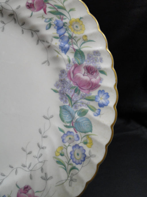 Syracuse Lilac Rose, Multicolored Floral Rim: Dinner Plate, 10 1/4", As Is