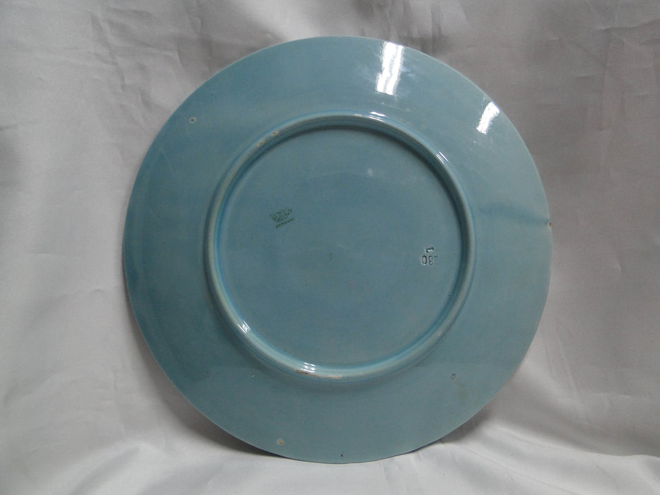Zell German Majolica Birds & Grapes 230, Blue: Round Platter, 11 1/8", As Is