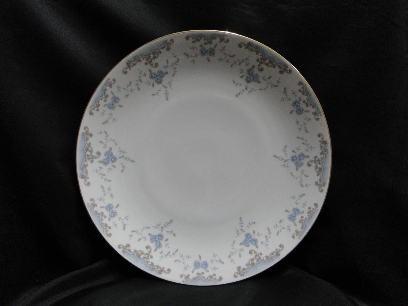 Imperial Seville, Blue Roses, Gray Scrolls: Round Platter / Chop Plate, 11 7/8"