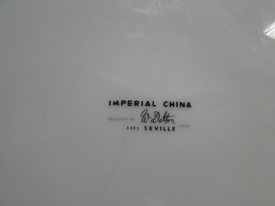 Imperial Seville, Blue Roses, Gray Scrolls: Round Platter / Chop Plate, 11 7/8"