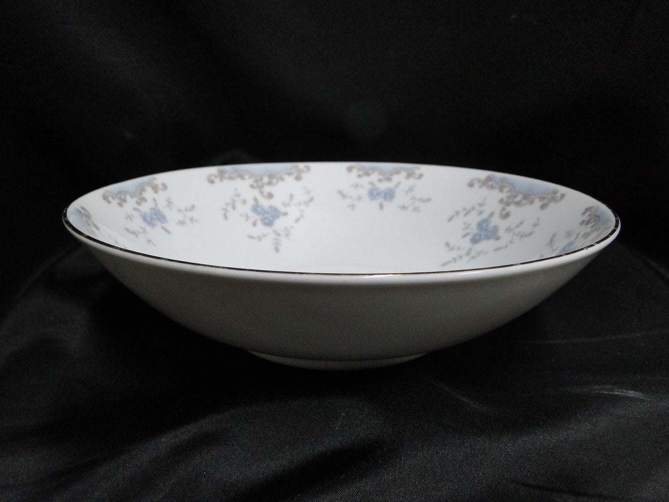 Imperial Seville, Blue Roses, Gray Scrolls: Round Serving Bowl, 9" x 2 1/2"