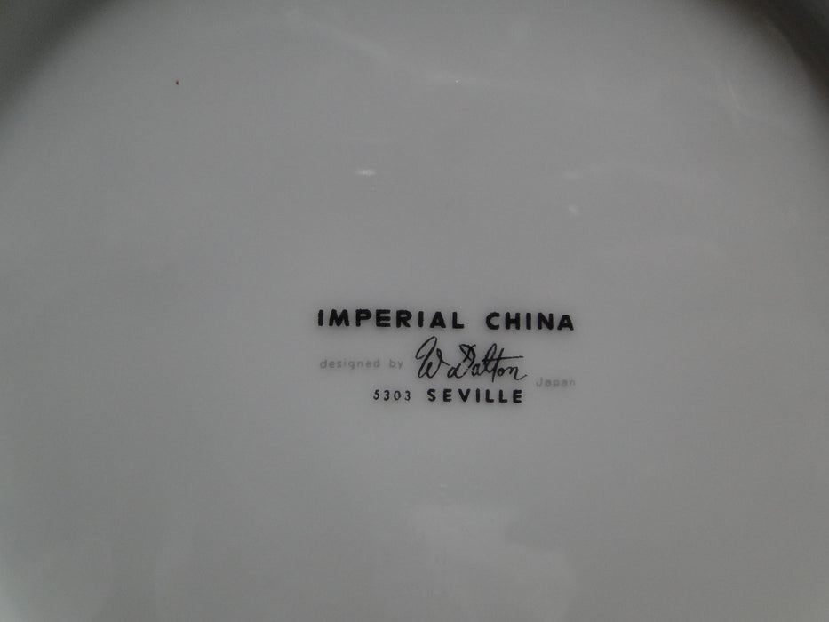 Imperial Seville, Blue Roses, Gray Scrolls: Round Serving Bowl, 9" x 2 1/2"