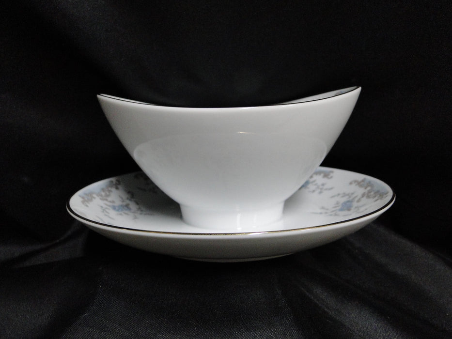 Imperial Seville, Blue Roses, Gray Scrolls, Gold Trim: Gravy Boat w/ Underplate