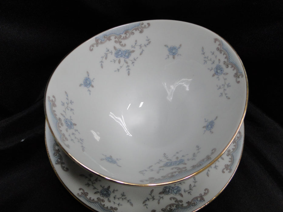 Imperial Seville, Blue Roses, Gray Scrolls, Gold Trim: Gravy Boat w/ Underplate