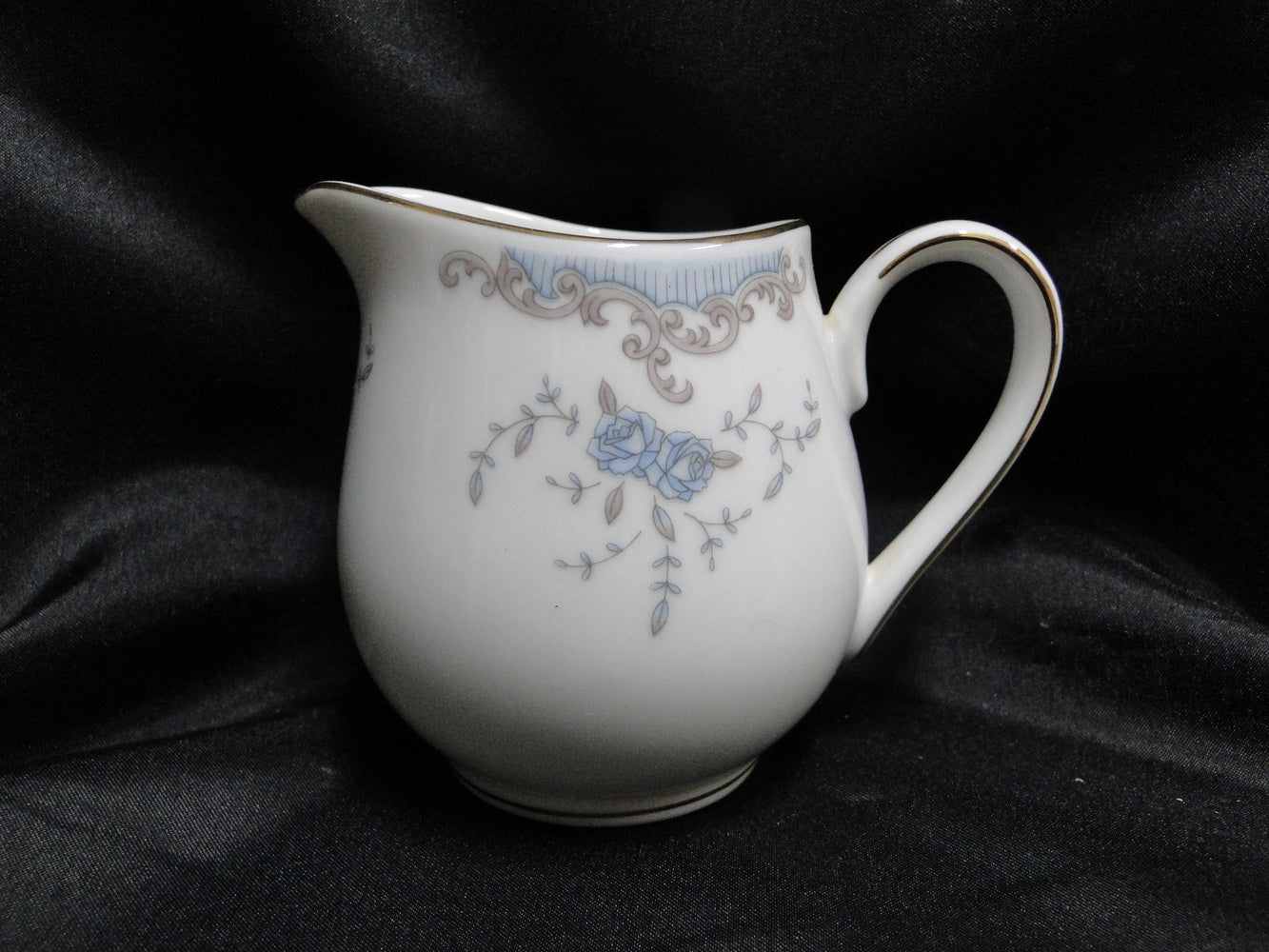 Imperial Seville, Blue Roses, Gray Scrolls, Gold Trim: Creamer, 3 3/4"