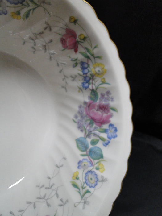 Syracuse Lilac Rose, Multicolored Floral Rim: Round Serving Bowl,  8 3/4", As Is