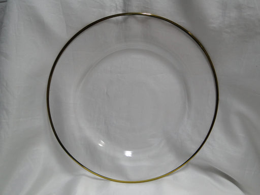 Acopa Clear Lead Free Glass w/ Gold Trim: Pair (2) of New Charger Plates, 13"