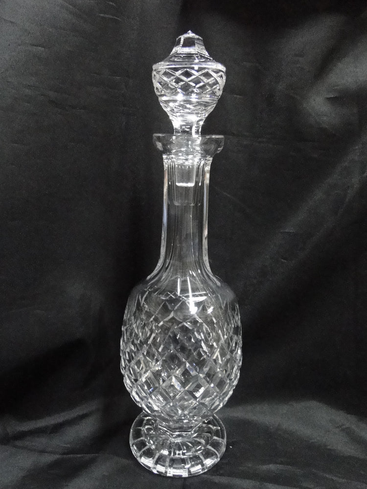 Waterford Crystal Powerscourt: Decanter & Chipped Stopper, 15" Tall, As Is