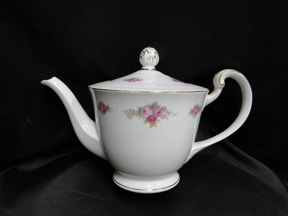 Noritake N2901, Royal Crockery, Pink Roses: Teapot & Lid, 6 1/2" Tall