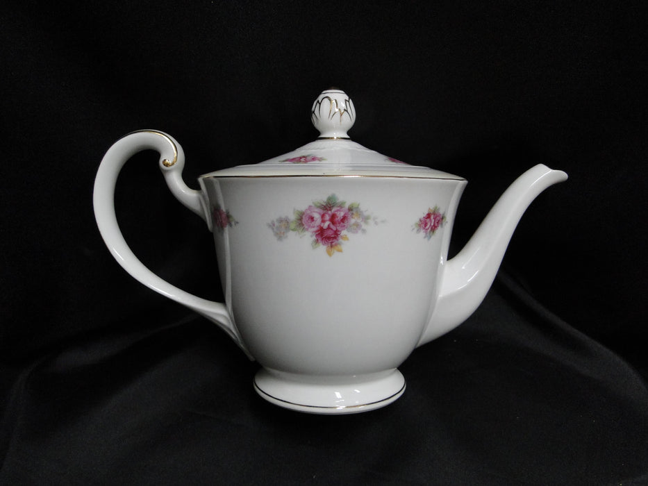 Noritake N2901, Royal Crockery, Pink Roses: Teapot & Lid, 6 1/2" Tall