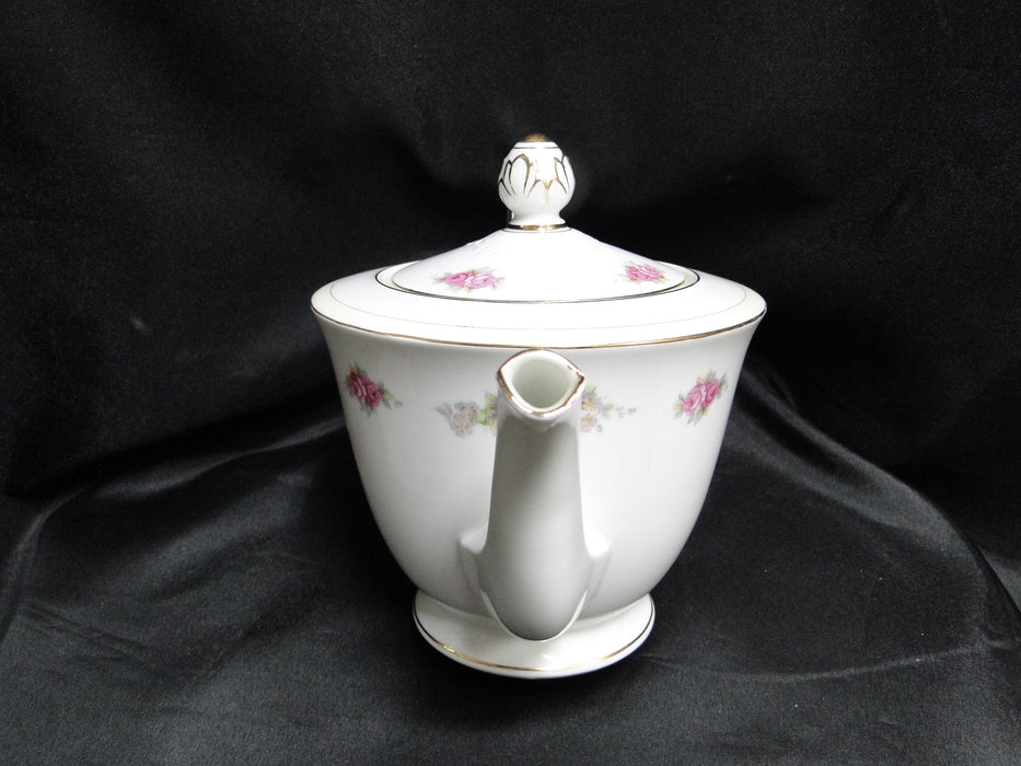Noritake N2901, Royal Crockery, Pink Roses: Teapot & Lid, 6 1/2" Tall