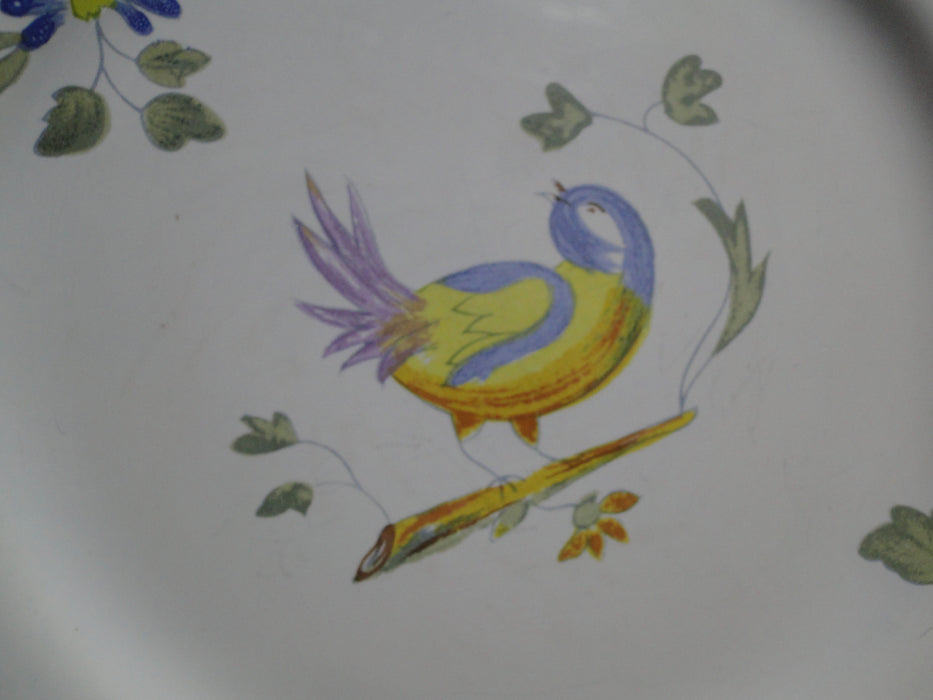 Longchamp Perouges, Light Blue w/ Bird & Flowers: Salad Plate, 7 1/2", Crazing