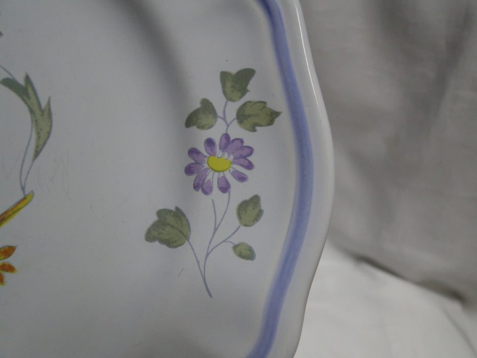 Longchamp Perouges, Light Blue w/ Bird & Flowers: Salad Plate, 7 1/2", Crazing