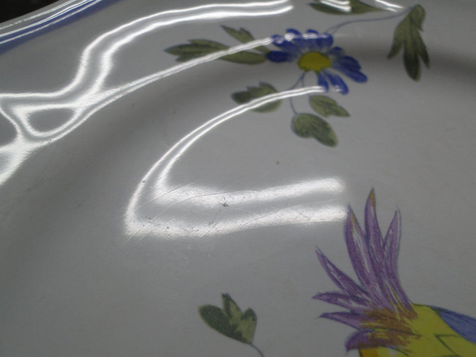 Longchamp Perouges, Light Blue w/ Bird & Flowers: Salad Plate, 7 1/2", Crazing