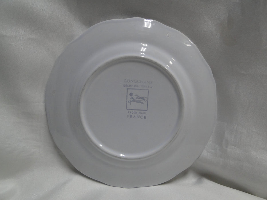 Longchamp Perouges, Light Blue w/ Bird & Flowers: Salad Plate, 7 1/2", Crazing