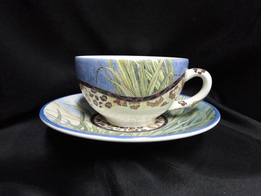 Faiencerie de Gien Savane, Wild Animals: Breakfast Cup & Saucer Set, 2 3/4"
